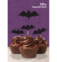 Halloween Cadılar Bayramı Yarasa Temalı Cupcake Süsü '10lu
