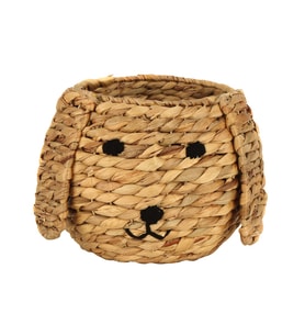 KÖPEK FİGÜR HASIR SEPETİ (Hasır Sarı)