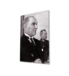 Atatürk Cam Tablo 4mm Dayanıklı Temperli Cam, Atatürk Glass Wall Art (Çok Renkli)