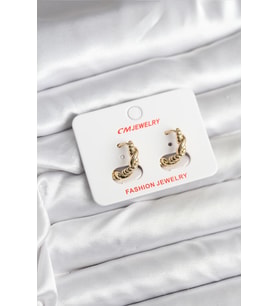 14K Gold Renk Kaplama Burgu Model CM Kadın Küpe TJ-BKP11402
