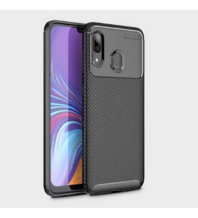 Samsung Galaxy A20 Kılıf Esnek Soft Karbon Tasarım Legion Serisi (Siyah)