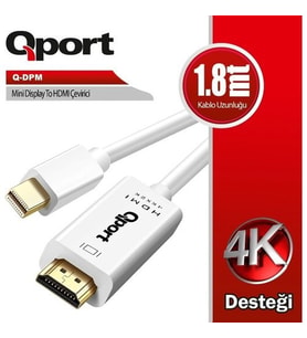 Qport Q-Dpm Mını Dısplay To Hdmı 1.8Mt Çevirici Kablo