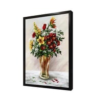 Vazoda Çiçekler Çerçeveli Mdf Tablo