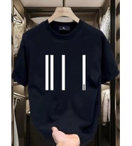 Baskılı Oversize Bisiklet Yaka T-shirt - Siyah