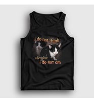 Presmono Unisex Siyah I Do Not Think Therefore I Do Not Am Cat Kedi Atlet 458618tt