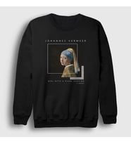 Presmono Unisex Siyah Girl With A Pearl Earring Johannes Vermeer Sweatshirt 553631tt