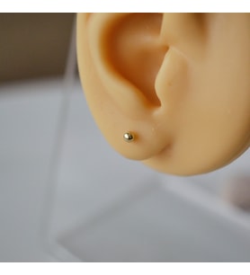 Çelik Gold Top Küpe 3 mm Tek Adet (Çok Renkli)