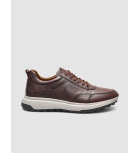 %100 Hakiki Deri Bağıcıklı Kahverengi Erkek Sneaker