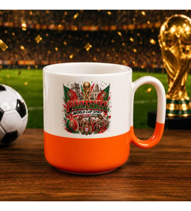 BK Gift Portekiz Taraftar Temalı Dünya Futbol Kupası Tasarımlı Turuncu Joyful Kupa Bardak