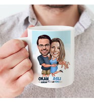 Kişiye Özel Tektaş Yüzük Karikatürlü Kupa Bardak