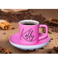 BK Gift Kişiye Özel İsimli Mat Pembe Renk Türk Kahvesi Fincanı-5 Renkli Türk Kahvesi Fincanı, Arkadaşa Hediye, Anneye Hediye, Kahve Fincanı