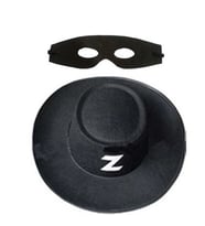 Zorro Şapka Maske Set Yetişkin