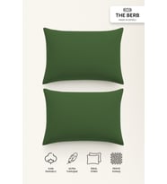 THE BERB  2'li Penye Yastık Kılıfı Seti  %100 Pamuk  50 x 70  Fermuarlı (Haki)