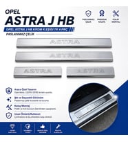 Opel Astra J HB Krom Kapı Eşiği Tk 4 Prç Paslanmaz Çelik