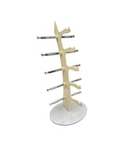 5'li Yelken Model Kemik Rengi Gözlük Standı – Akrilik 5 Bölmeli Organizer