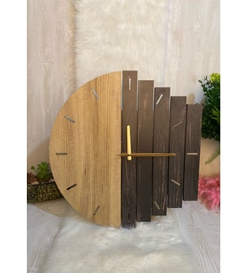 Dekoratif Ahşap Duvar Saati (50 Cm )