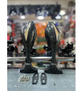 Racing Cbr Model Kayar Sinyalli Ayna Seti Rks R250 -Cbr-Pulsar Rs Uygun Karbon Görünüm Supermto