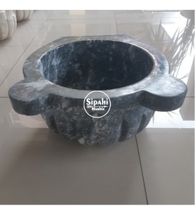 Sipahi Marble Bursa Siyah Mermer Kavun Dilimli Kurna