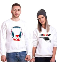 Tshirthane I Love You I Know Sevgili Kombinleri Sweatshirt Kombini (Tek Ürün Fiyatıdır.)