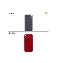 iPhone XR Kırmızı Renk Arka Kapak Arka Cam Batarya Kapağı Lazer Kesim Kapak Pil Kapağı