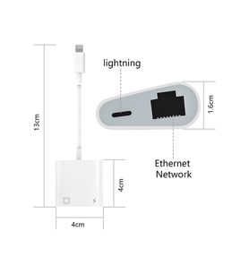 Pmr Lightning Rj45 Ethernet Çevirici 2 In 1  Ethernet ve liğhtning şarj girişi 10/100
