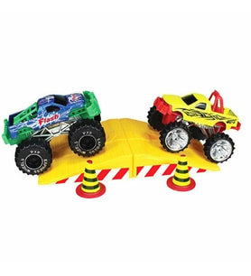 Canavar Kamyon Monster Truck Oyuncak Seti 6 Parça – Hayvan Kafalı Araba, Fırlatıcı ve Aksiyon Rampası