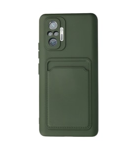 Xiaomi Redmi Note 10 Pro Kılıf Kelvin Kartvizitli Silikon - Koyu Yeşil