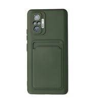 Xiaomi Redmi Note 10 Pro Kılıf Kelvin Kartvizitli Silikon - Koyu Yeşil