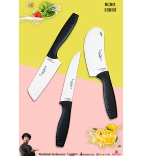 Eco Serisi Mutfak Bıçak Seti Et Ekmek Sebze Pizza Salata Börek Şef Bıçağı 3 Lü Set ( Mft-1520)