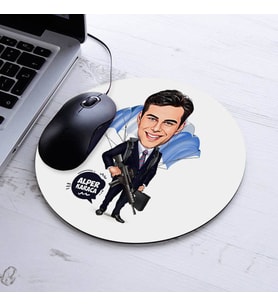 Kişiye Özel Karikatürlü Maceracı Ajan Erkek Mousepad
