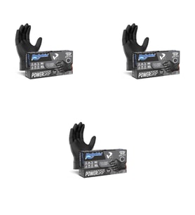 Dolphin Nitril PowerGrip Ekstra Kalın Elmas Dokulu Eldiven Siyah XL Büyük Boy - 50'li 3 Paket