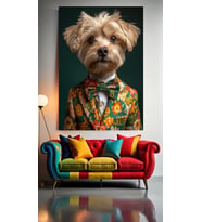 JANTİ KÖPEK V1 Ev Duvar Salon Güzellik Salonu Ofis Dükkan Dekarasyon Kanvas Tablo (Çok Renkli)