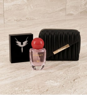 Kişiye Özel Kadın Cüzdan & Rebul Scarlet EDP 50 ml & Mikail Melek Kolye Hediye Seti