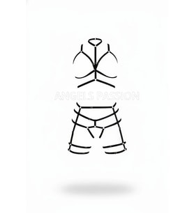 Mulvxbrf Brf02 Siyah Harness Takım Boyunluklu O Halka Detaylı Vücut Aksesuarı - Brf142 (Mulvix)