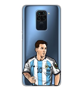 Xiaomi Redmi Note 9 Uyumlu Lionel Messi Desenli Şeffaf Telefon Kılıfı