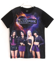 Blackpink K-pop Grup Dijital Baskı Kız Çocuk T-shirt Siyah Renk