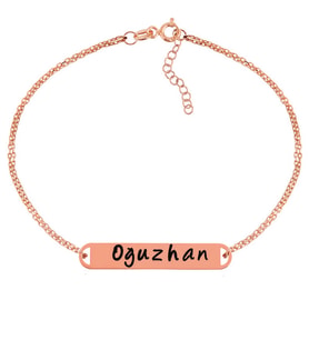 Gümüş Rose Kişiye Özel İsimli Bayan Bileklik (Çok Renkli)