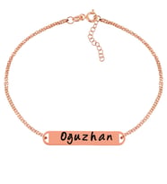 Gümüş Rose Kişiye Özel İsimli Bayan Bileklik (Çok Renkli)