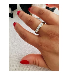 GOLD RENK KARE TAŞLI ÇELİK YÜZÜK NO 8 ACR8655-8