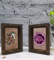 Bk Gift Dekoratif 2'li Doğal Masif Ahşap Çerçeve 15x20cm-67 (Beyaz)