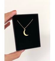 Kişiye Özel 925 Ayar Gümüş Ay Kolye (Gold)