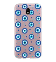PrintiFy Samsung Galaxy J7 Pro ile Uyumlu 1mm Slim Fit Nazar Boncuğu 1 Baskılı Şeffaf  Kılıf