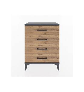 Arges Komodin 4 Çekmeceli 60x30x80 Antrasit-Çam