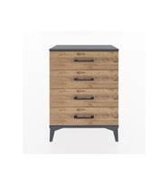 Arges Komodin 4 Çekmeceli 60x30x80 Antrasit-Çam