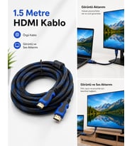Örgülü HDMI Kablo, Görüntü ve Ses Aktarım Kablosu