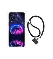 Vivo Y53s Kılıf Ipli Boyun Askılı Desenli Silikon Star Planet 1652