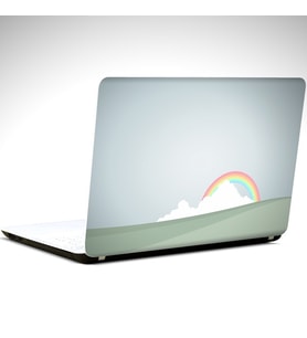 Bulut ve Gökkuşağı Laptop Sticker 12 İnch (29X24CM)