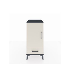 Kronos Komodin 3 Raflı Tek Çekmeceli Tek Kapaklı 44x59x96 Antrasit-Aytaşı