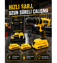 Ev ve Atölye İçin 12V Akülü Matkap Plastik Mandren ve Metal Şanzıman