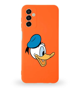Samsung Galaxy M23 Uyumlu Lansman Kılıf Altı Kapalı İçi Kadife  Donald Duck-F Tasarımlı  Kapak (Şeffaf)
